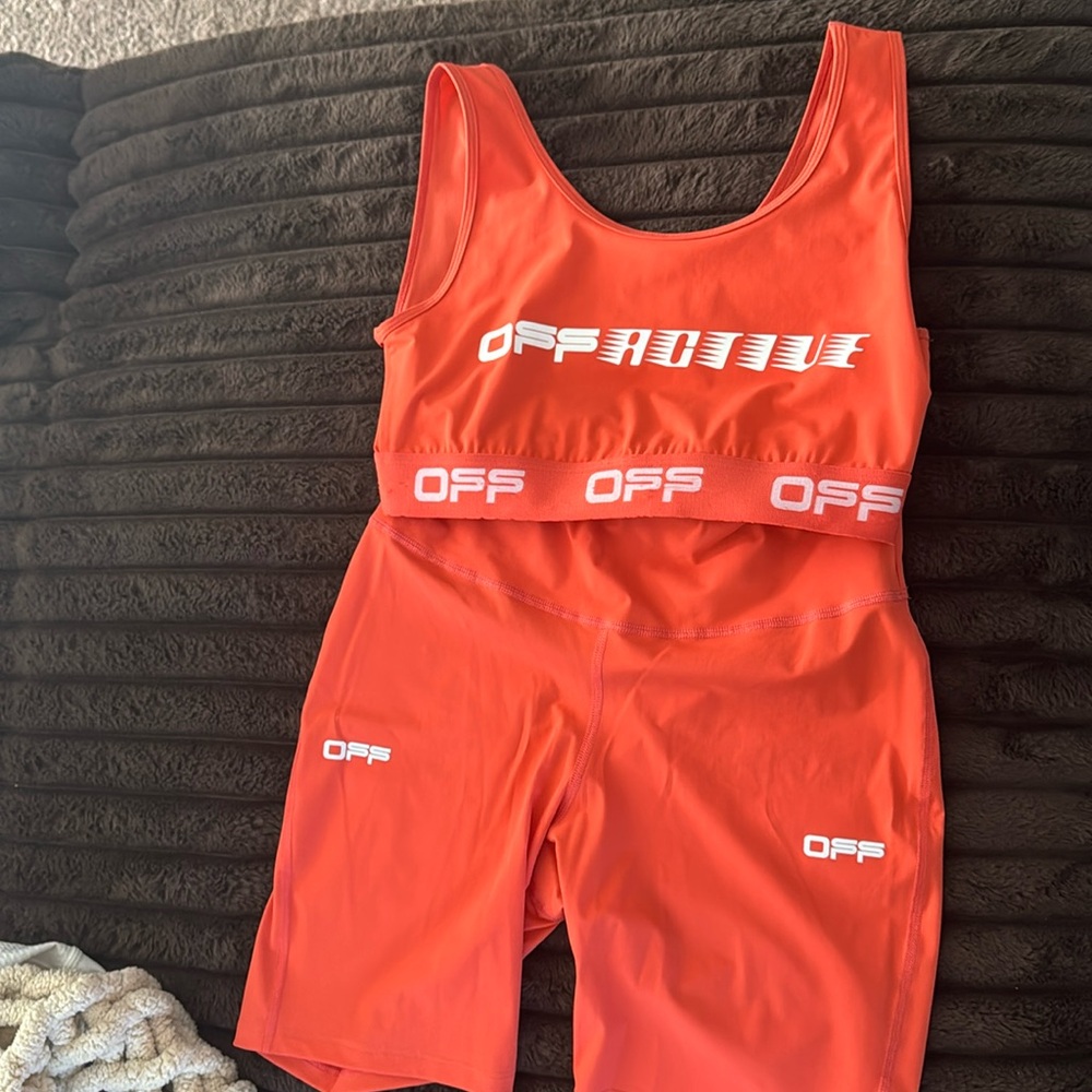 Off-White Women's Athletic Shorts Set